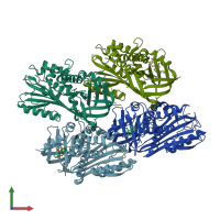 PDB entry 4c49 coloured by chain, front view.