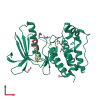 PDB entry 4c4e coloured by chain, front view.