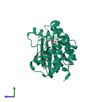 PDB entry 4c4h coloured by chain, side view.