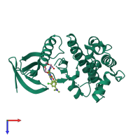 PDB entry 4c4h coloured by chain, top view.