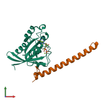 PDB entry 4c4p coloured by chain, front view.