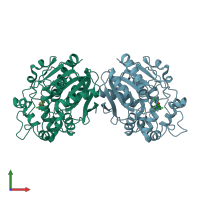 PDB entry 4c4x coloured by chain, front view.