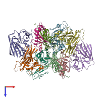 PDB entry 4c56 coloured by chain, top view.