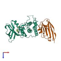PDB entry 4c59 coloured by chain, top view.