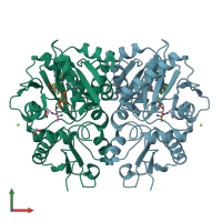 PDB entry 4c5c coloured by chain, front view.