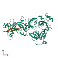 PDB entry 4c5g coloured by chain, front view.
