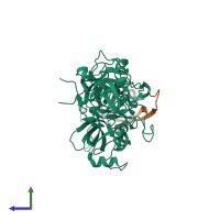 PDB entry 4c5g coloured by chain, side view.