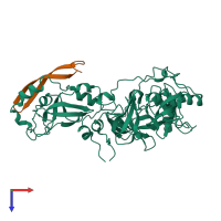 PDB entry 4c5g coloured by chain, top view.