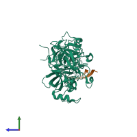 PDB entry 4c5h coloured by chain, side view.