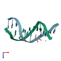 PDB entry 4c5x coloured by chain, top view.