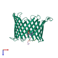 PDB entry 4c69 coloured by chain, top view.