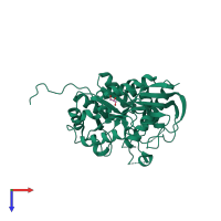 PDB entry 4c6b coloured by chain, top view.