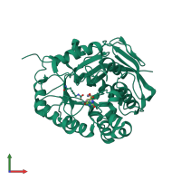 PDB entry 4c6e coloured by chain, front view.