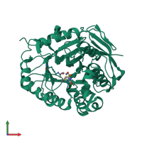 PDB entry 4c6j coloured by chain, front view.