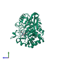 PDB entry 4c6n coloured by chain, side view.