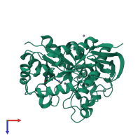 PDB entry 4c6p coloured by chain, top view.
