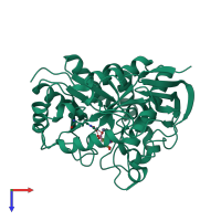 PDB entry 4c6q coloured by chain, top view.