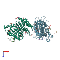 PDB entry 4c6y coloured by chain, top view.