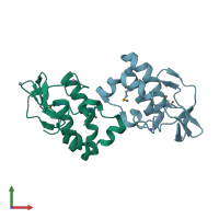 PDB entry 4c7a coloured by chain, front view.