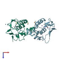 PDB entry 4c7a coloured by chain, top view.