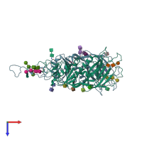 PDB entry 4c7l coloured by chain, top view.