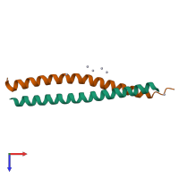 PDB entry 4c7n coloured by chain, top view.