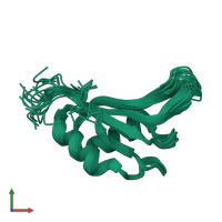 PDB entry 4c7q coloured by chain, ensemble of 20 models, front view.