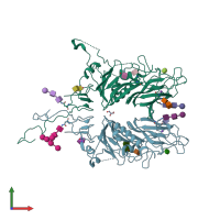 PDB entry 4c7w coloured by chain, front view.