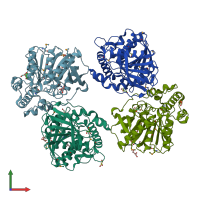 PDB entry 4c87 coloured by chain, front view.