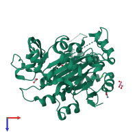 PDB entry 4c8d coloured by chain, top view.