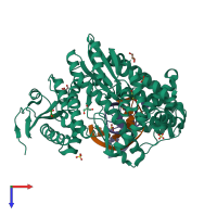 PDB entry 4c8l coloured by chain, top view.