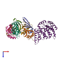 PDB entry 4c8q coloured by chain, top view.