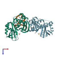 PDB entry 4c8z coloured by chain, top view.