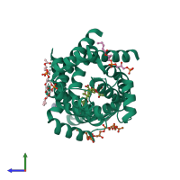 PDB 4c9g coloured by chain and viewed from the side.