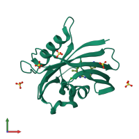 PDB entry 4c9x coloured by chain, front view.