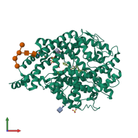 PDB entry 4ca8 coloured by chain, front view.