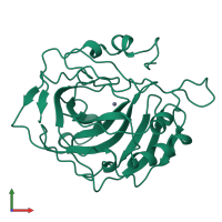 PDB entry 4cac coloured by chain, front view.