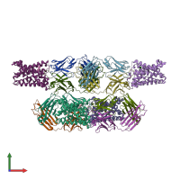 PDB entry 4cad coloured by chain, front view.