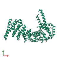 PDB entry 4cb8 coloured by chain, front view.