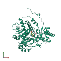 PDB entry 4cbr coloured by chain, front view.