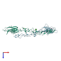 PDB entry 4cbz coloured by chain, top view.