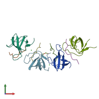 PDB entry 4cc3 coloured by chain, front view.