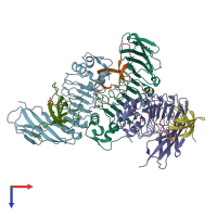 PDB entry 4cc4 coloured by chain, top view.
