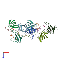 PDB entry 4cc7 coloured by chain, top view.