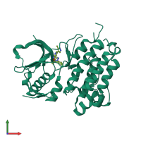 PDB entry 4ccb coloured by chain, front view.