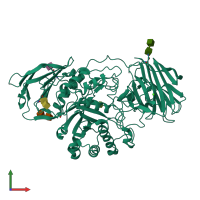 PDB entry 4ccc coloured by chain, front view.