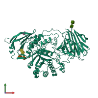 PDB entry 4ccd coloured by chain, front view.