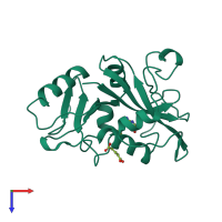 PDB entry 4cd2 coloured by chain, top view.