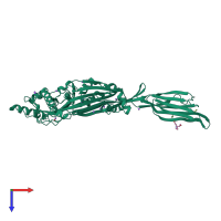 PDB entry 4cdb coloured by chain, top view.
