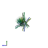 PDB entry 4cg4 coloured by chain, side view.